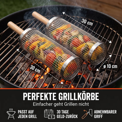 GrillBar – Rollender Edelstahl-Grillkorb